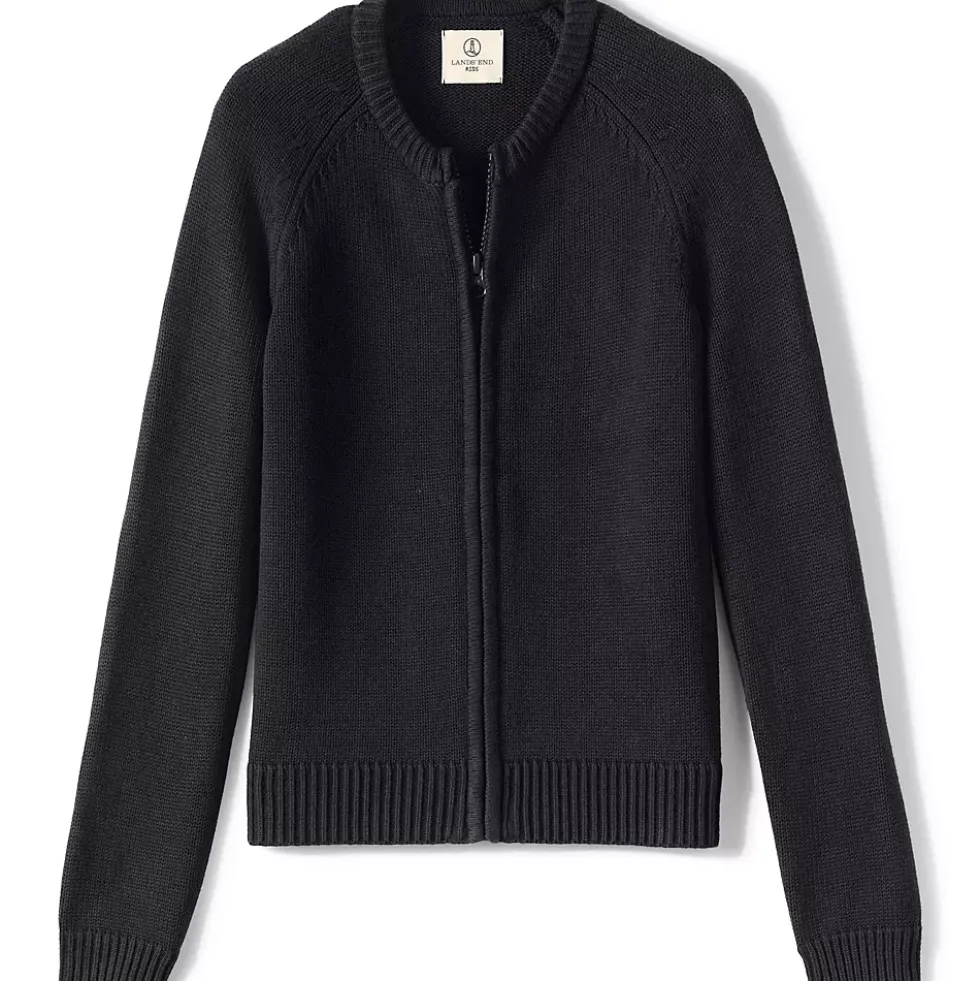 Girls Cotton Modal Zip Front Cardigan Sweater