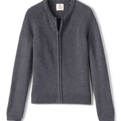 Girls Cotton Modal Zip Front Cardigan Sweater