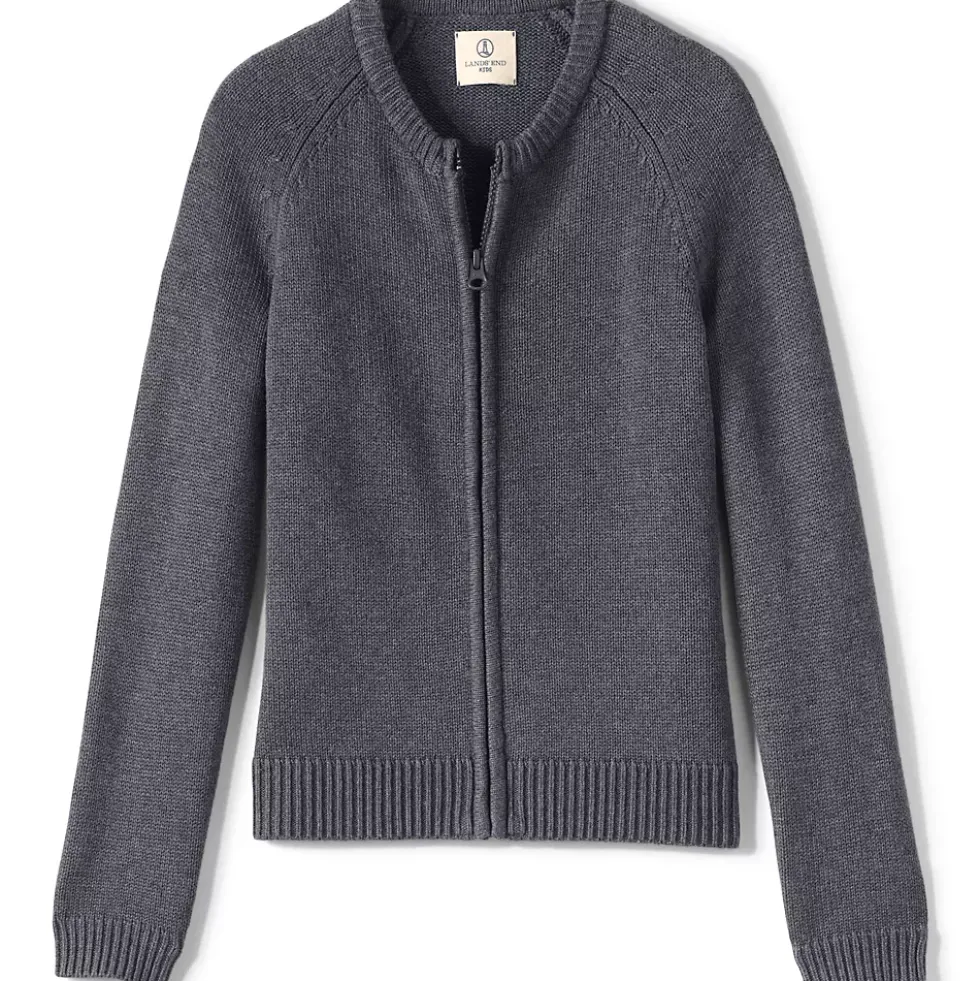 Girls Cotton Modal Zip Front Cardigan Sweater