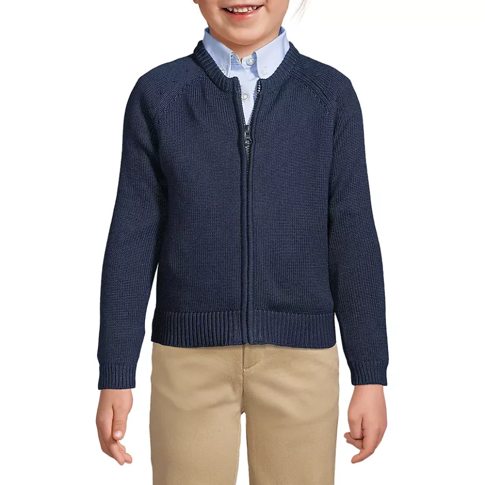 Girls Cotton Modal Zip Front Cardigan Sweater