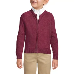 Girls Cotton Modal Zip Front Cardigan Sweater