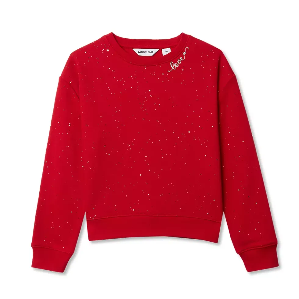 Girls Crew Neck Embroidered Sweatshirt