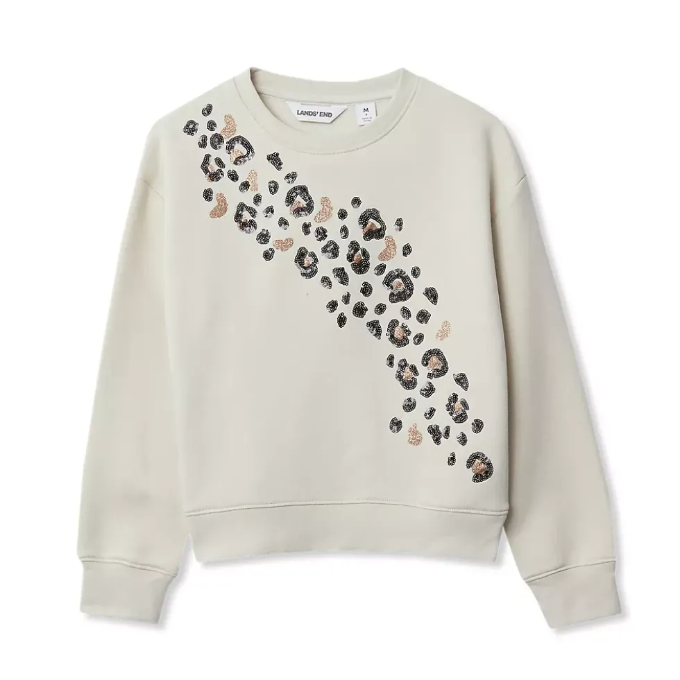 Girls Crew Neck Embroidered Sweatshirt