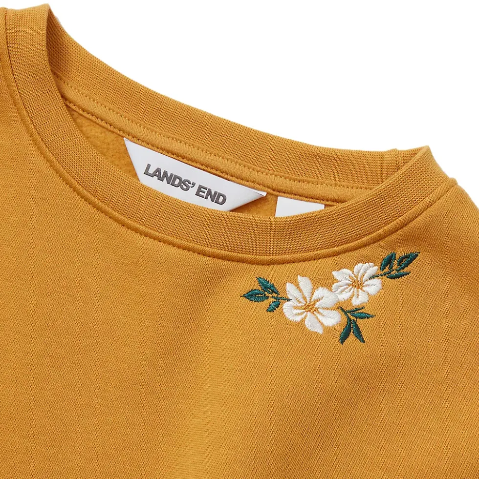 Girls Crew Neck Embroidered Sweatshirt