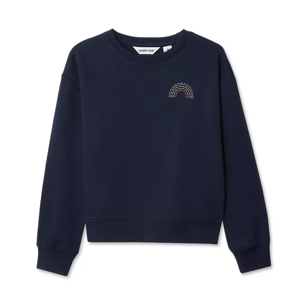 Girls Crew Neck Embroidered Sweatshirt