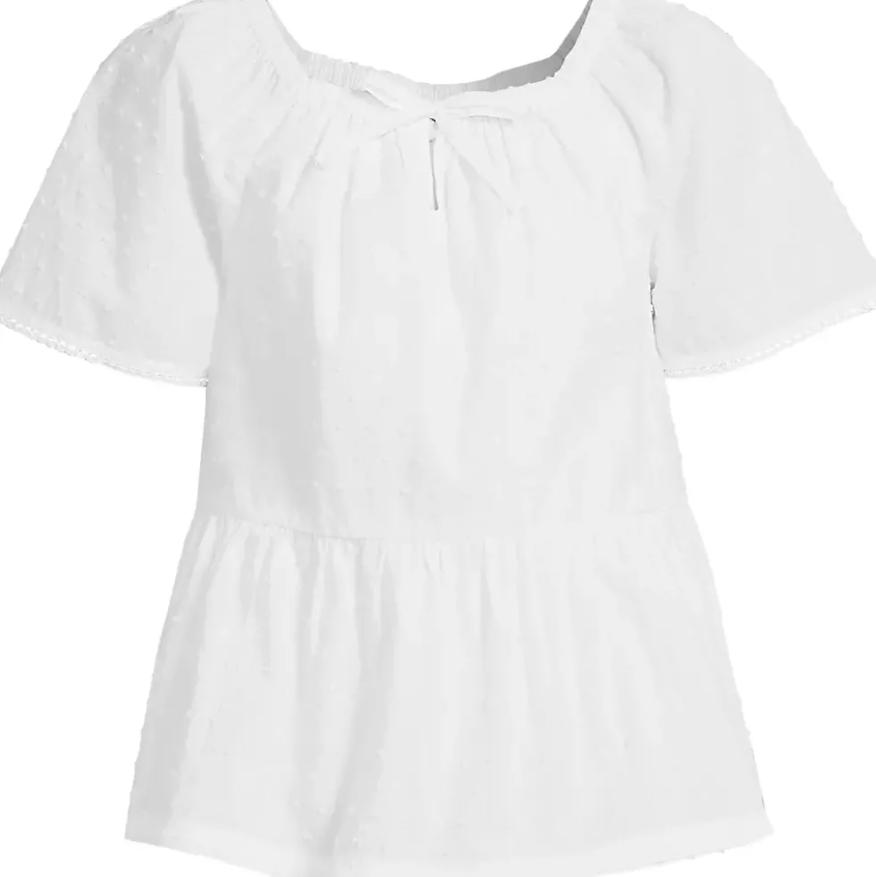 Girls Flutter Sleeve Tiered Peasant Top