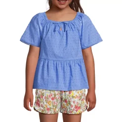 Girls Flutter Sleeve Tiered Peasant Top
