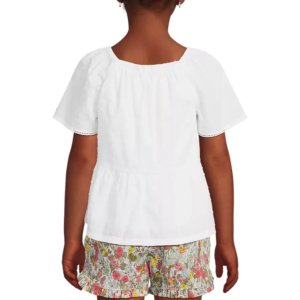 Girls Flutter Sleeve Tiered Peasant Top