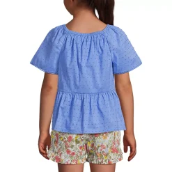 Girls Flutter Sleeve Tiered Peasant Top