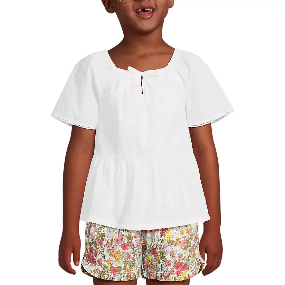 Girls Flutter Sleeve Tiered Peasant Top