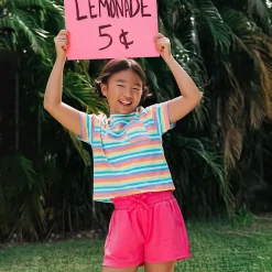 Girls French Terry Paper Bag Shorts