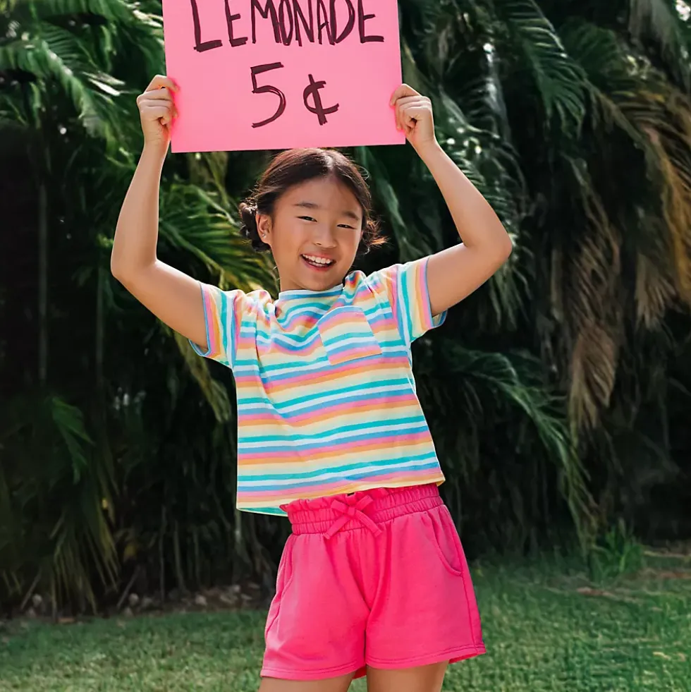 Girls French Terry Paper Bag Shorts