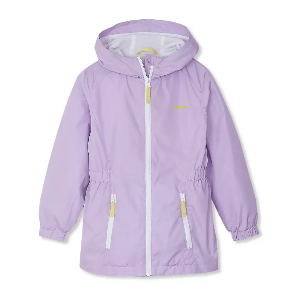 Girls Hooded Water Resistant Rain Jacket