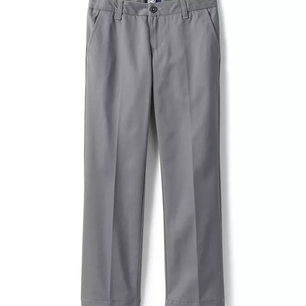 Girls Iron Knee Blend Plain Front Chino Pants