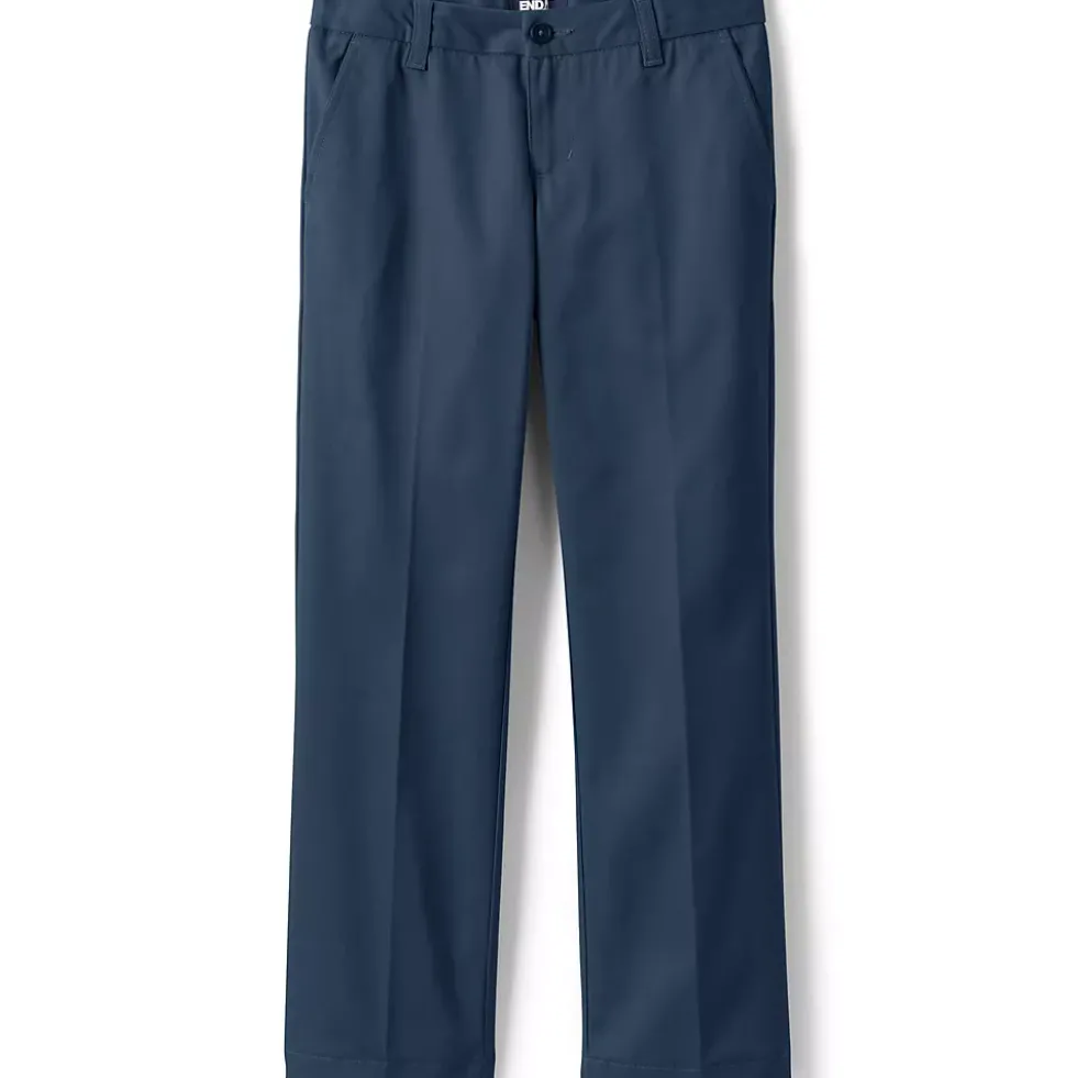 Girls Iron Knee Blend Plain Front Chino Pants