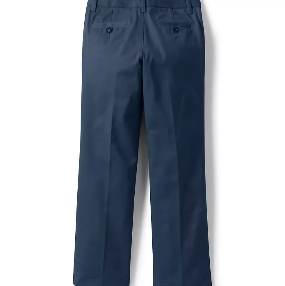 Girls Iron Knee Blend Plain Front Chino Pants