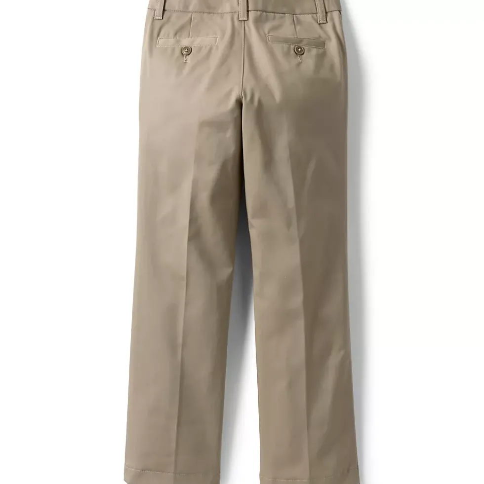Girls Iron Knee Blend Plain Front Chino Pants