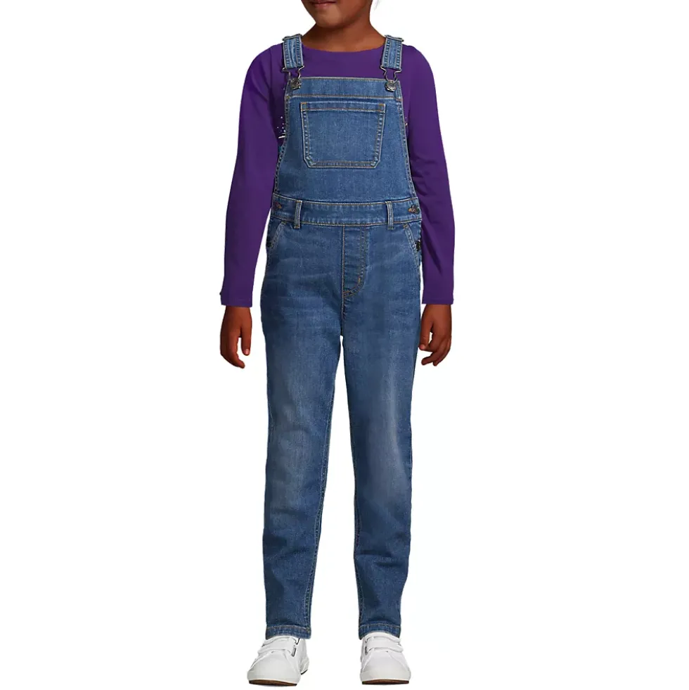 Girls Iron Knee Denim Overalls
