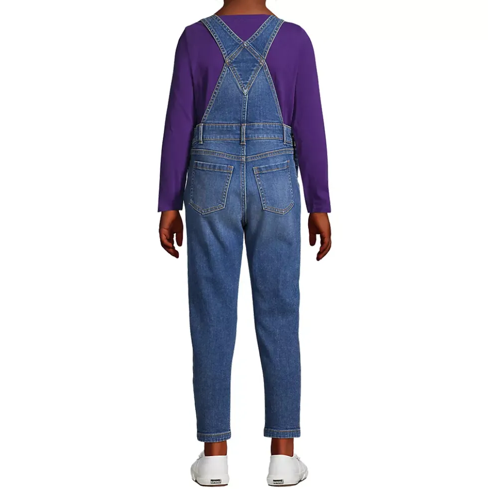 Girls Iron Knee Denim Overalls