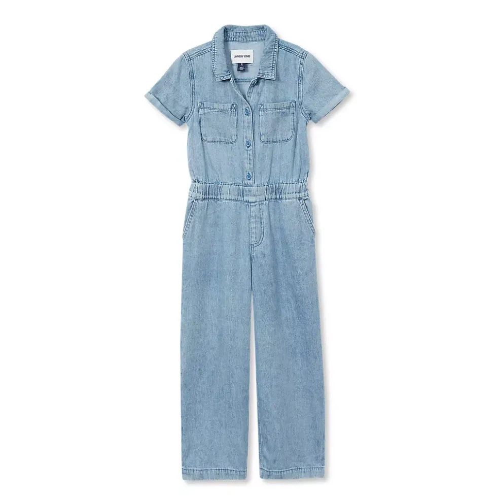 Girls Lightweight Denim Jumpsuit