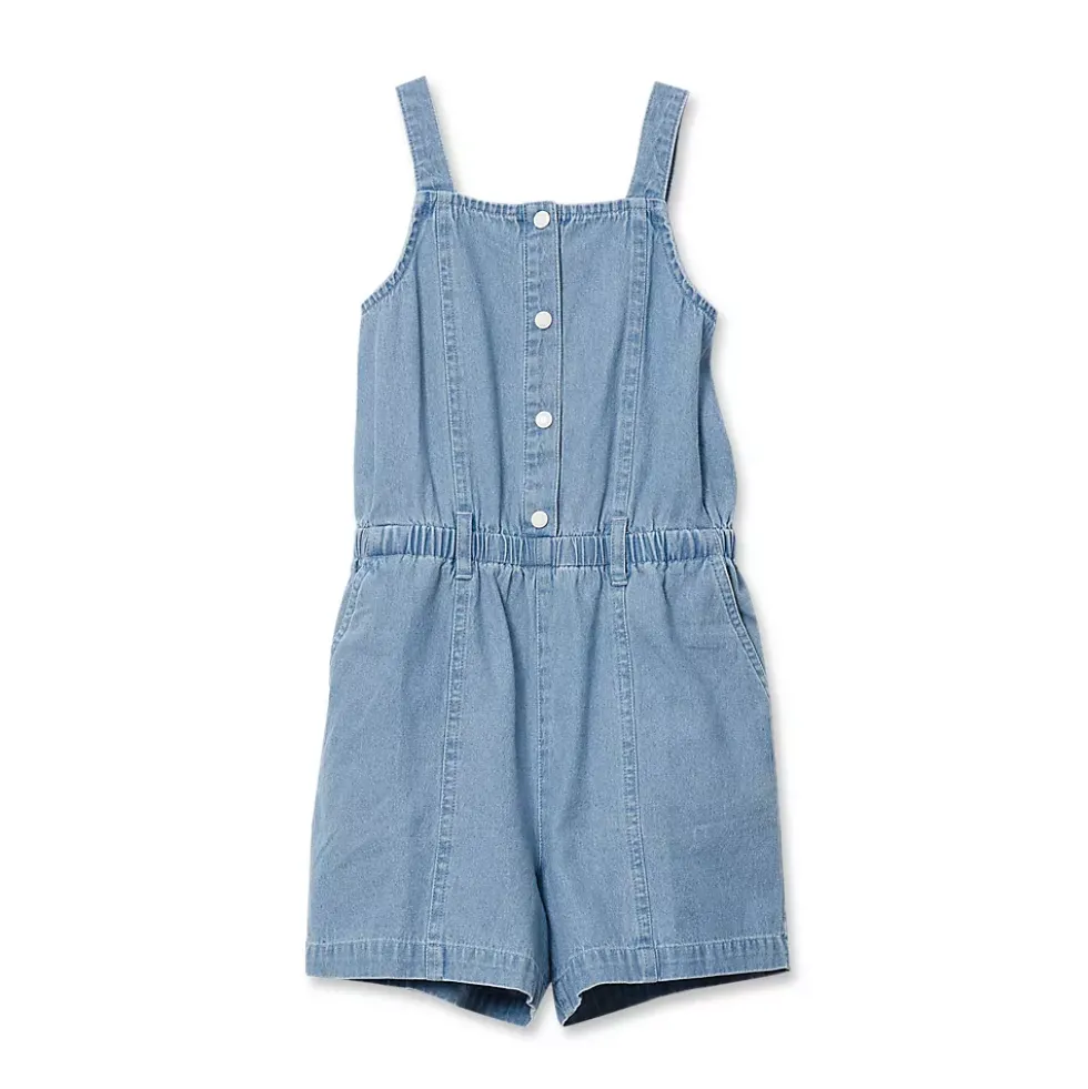 Girls Lightweight Denim Romper