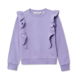 Girls Long Sleeve Cozy Fleece Ruffle Sweatshirt