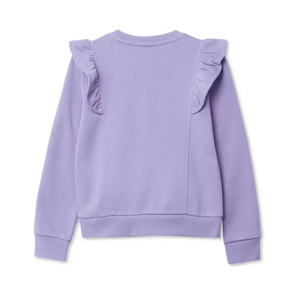Girls Long Sleeve Cozy Fleece Ruffle Sweatshirt