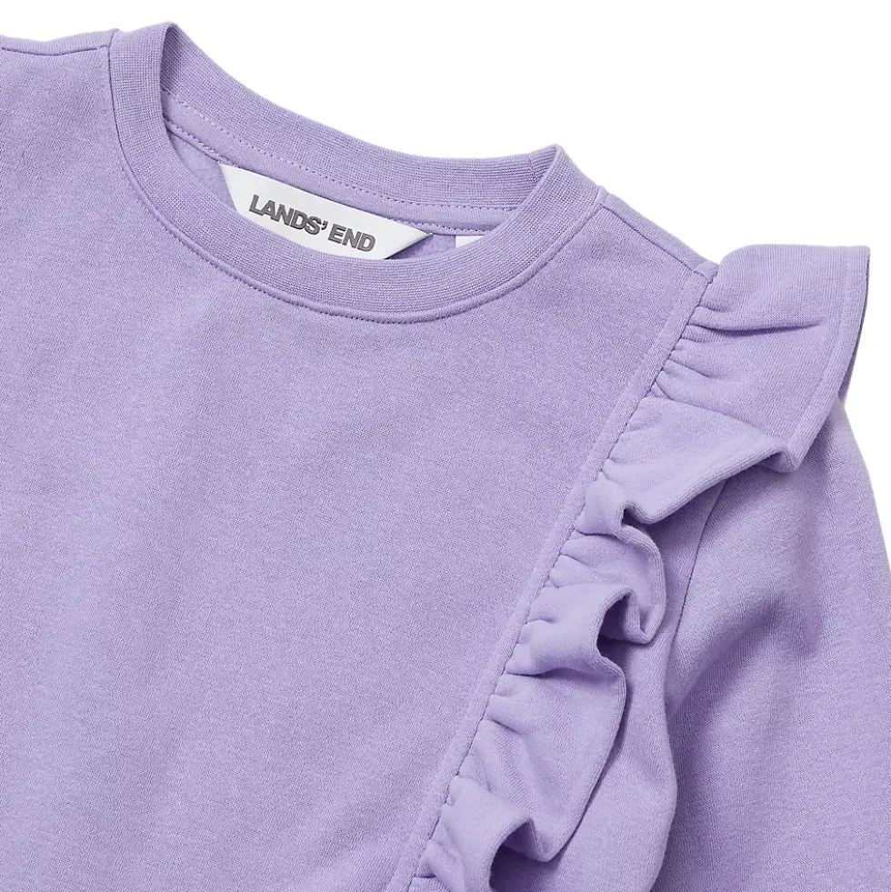 Girls Long Sleeve Cozy Fleece Ruffle Sweatshirt