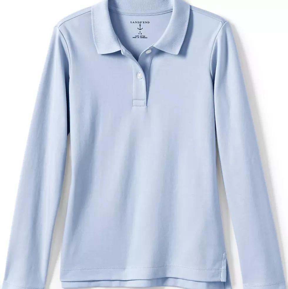 Girls Long Sleeve Feminine Fit Interlock Polo Shirt