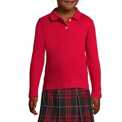 Girls Long Sleeve Feminine Fit Interlock Polo Shirt