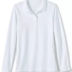 Girls Long Sleeve Feminine Fit Interlock Polo Shirt