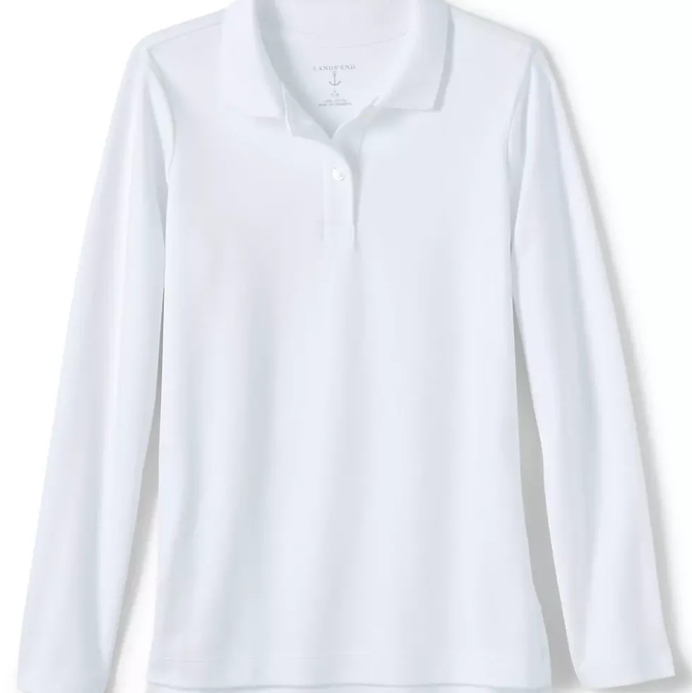 Girls Long Sleeve Feminine Fit Interlock Polo Shirt