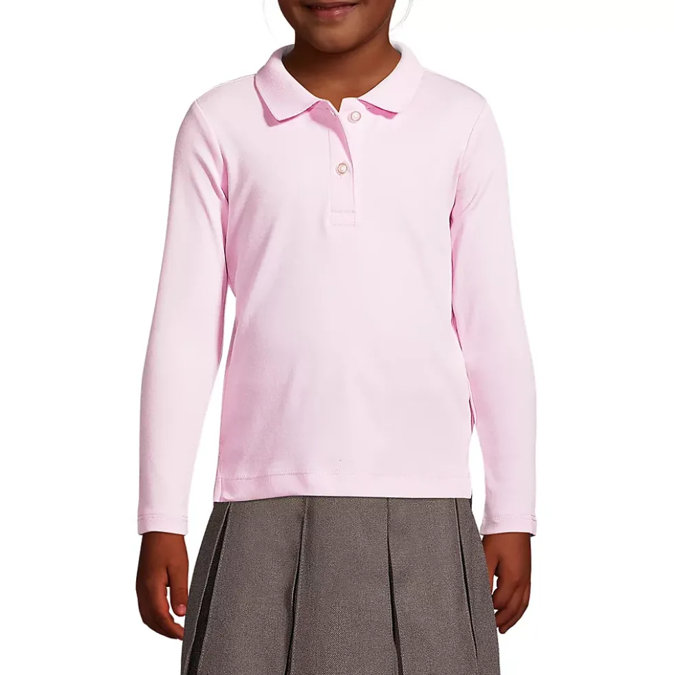 Girls Long Sleeve Feminine Fit Interlock Polo Shirt