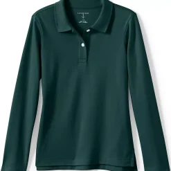 Girls Long Sleeve Feminine Fit Interlock Polo Shirt