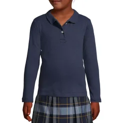 Girls Long Sleeve Feminine Fit Interlock Polo Shirt