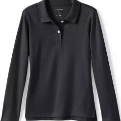Girls Long Sleeve Feminine Fit Interlock Polo Shirt