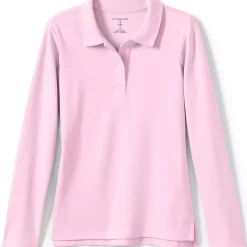 Girls Long Sleeve Feminine Fit Interlock Polo Shirt
