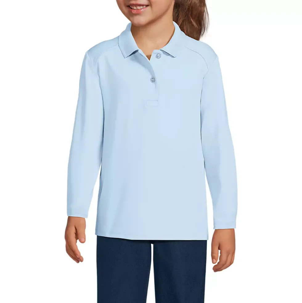 Girls Long Sleeve Feminine Fit Rapid Dry Polo Shirt
