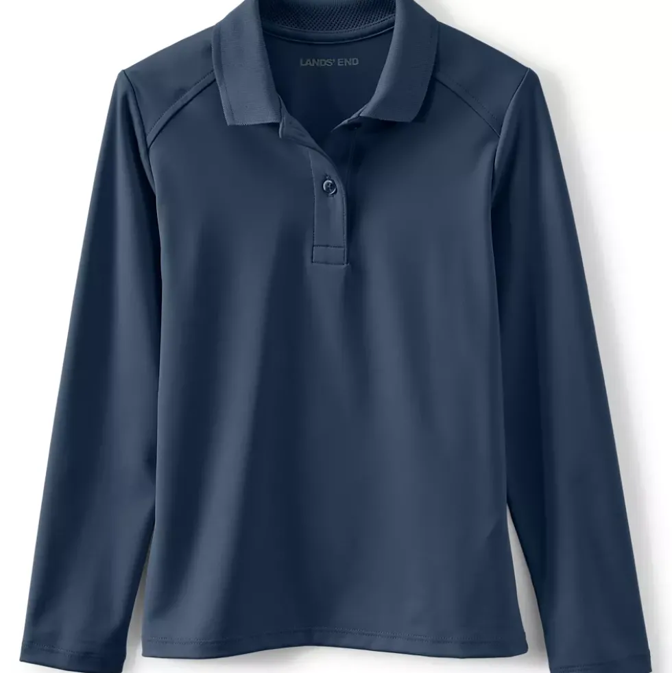 Girls Long Sleeve Feminine Fit Rapid Dry Polo Shirt