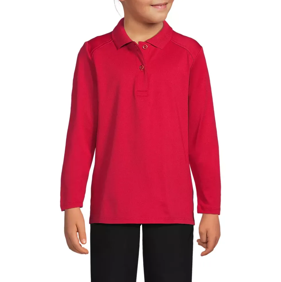 Girls Long Sleeve Feminine Fit Rapid Dry Polo Shirt