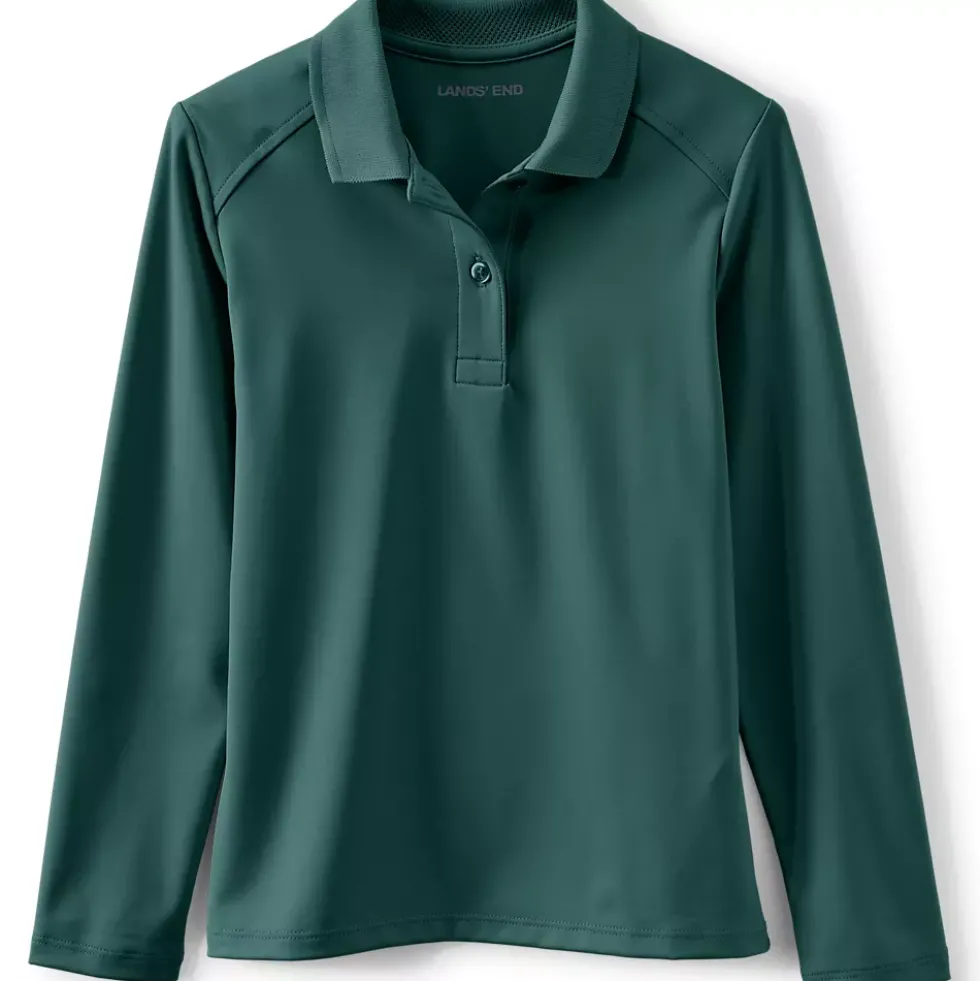Girls Long Sleeve Feminine Fit Rapid Dry Polo Shirt