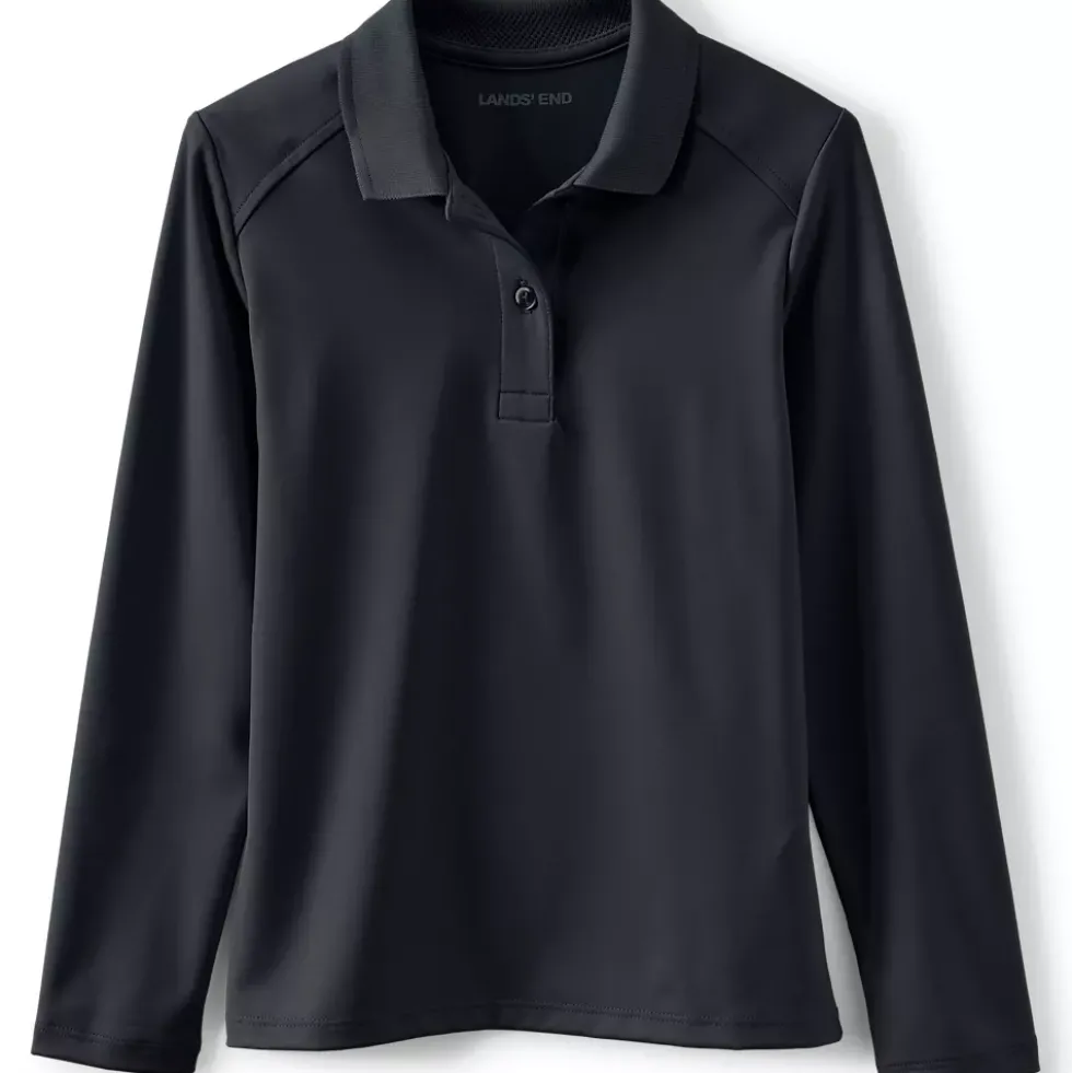 Girls Long Sleeve Feminine Fit Rapid Dry Polo Shirt