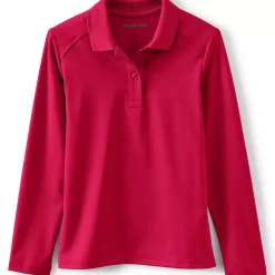 Girls Long Sleeve Feminine Fit Rapid Dry Polo Shirt