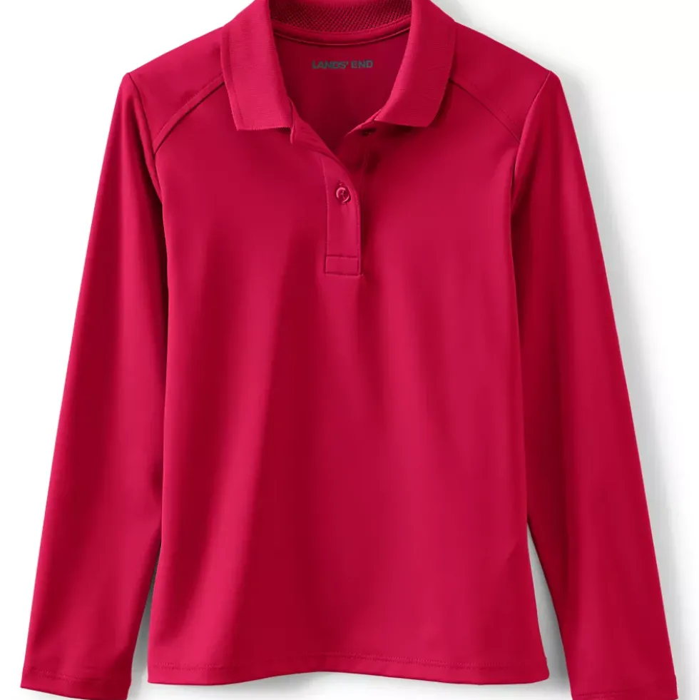Girls Long Sleeve Feminine Fit Rapid Dry Polo Shirt