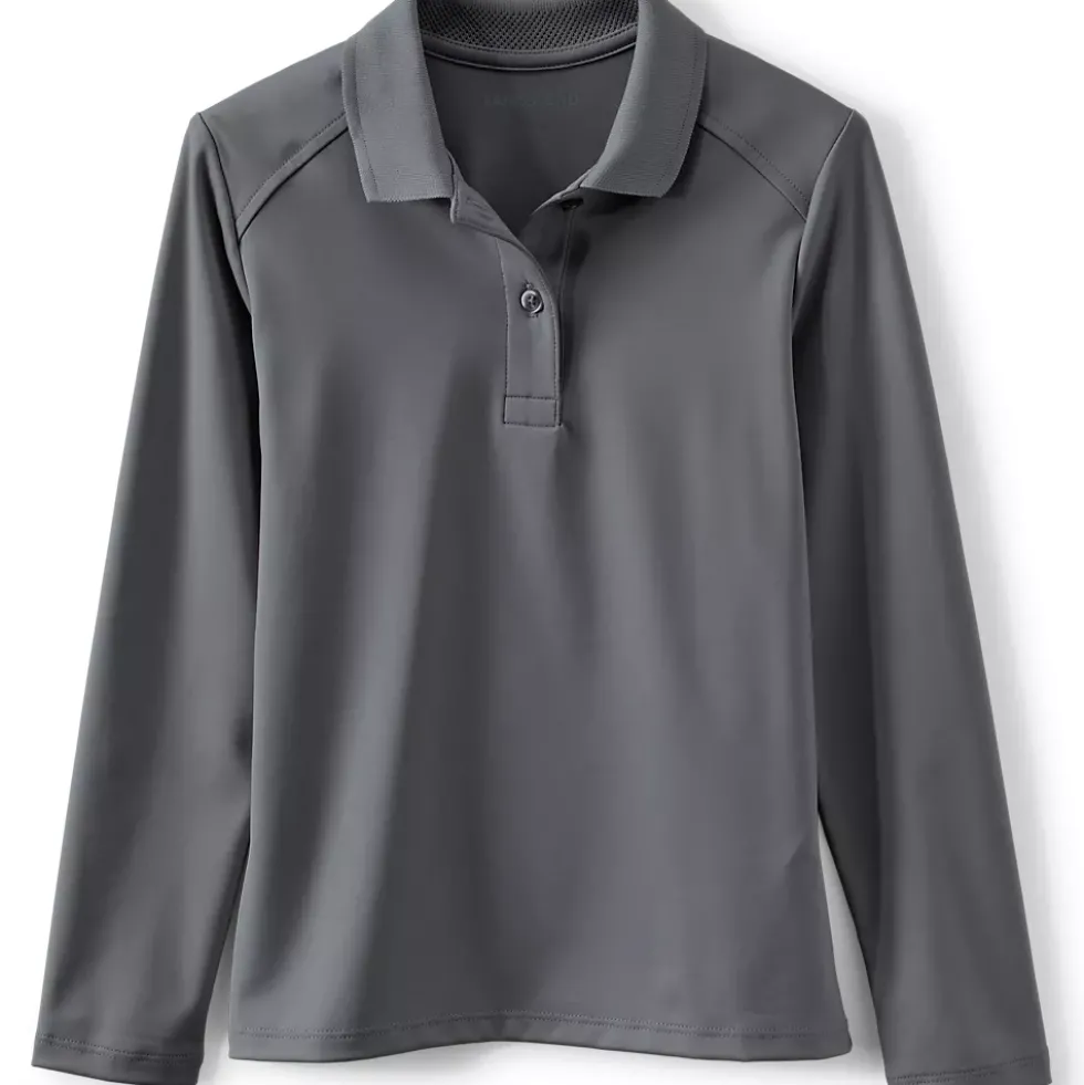 Girls Long Sleeve Feminine Fit Rapid Dry Polo Shirt