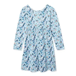 Girls Long Sleeve Gathered Waist Jersey Dress