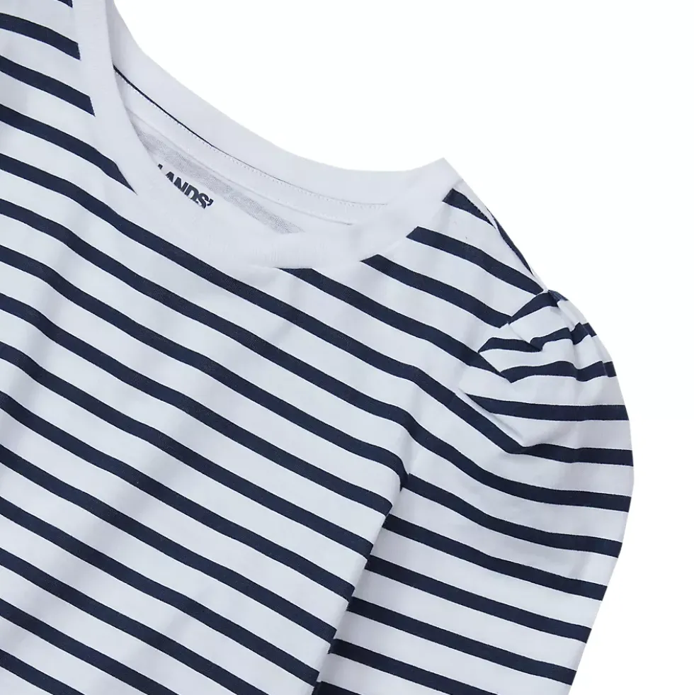 Girls Long Sleeve Graphic Tee With Puff Shoulder