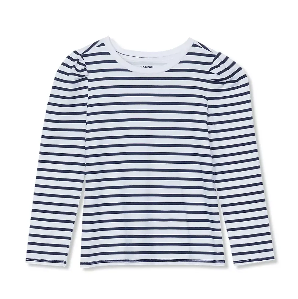 Girls Long Sleeve Graphic Tee With Puff Shoulder