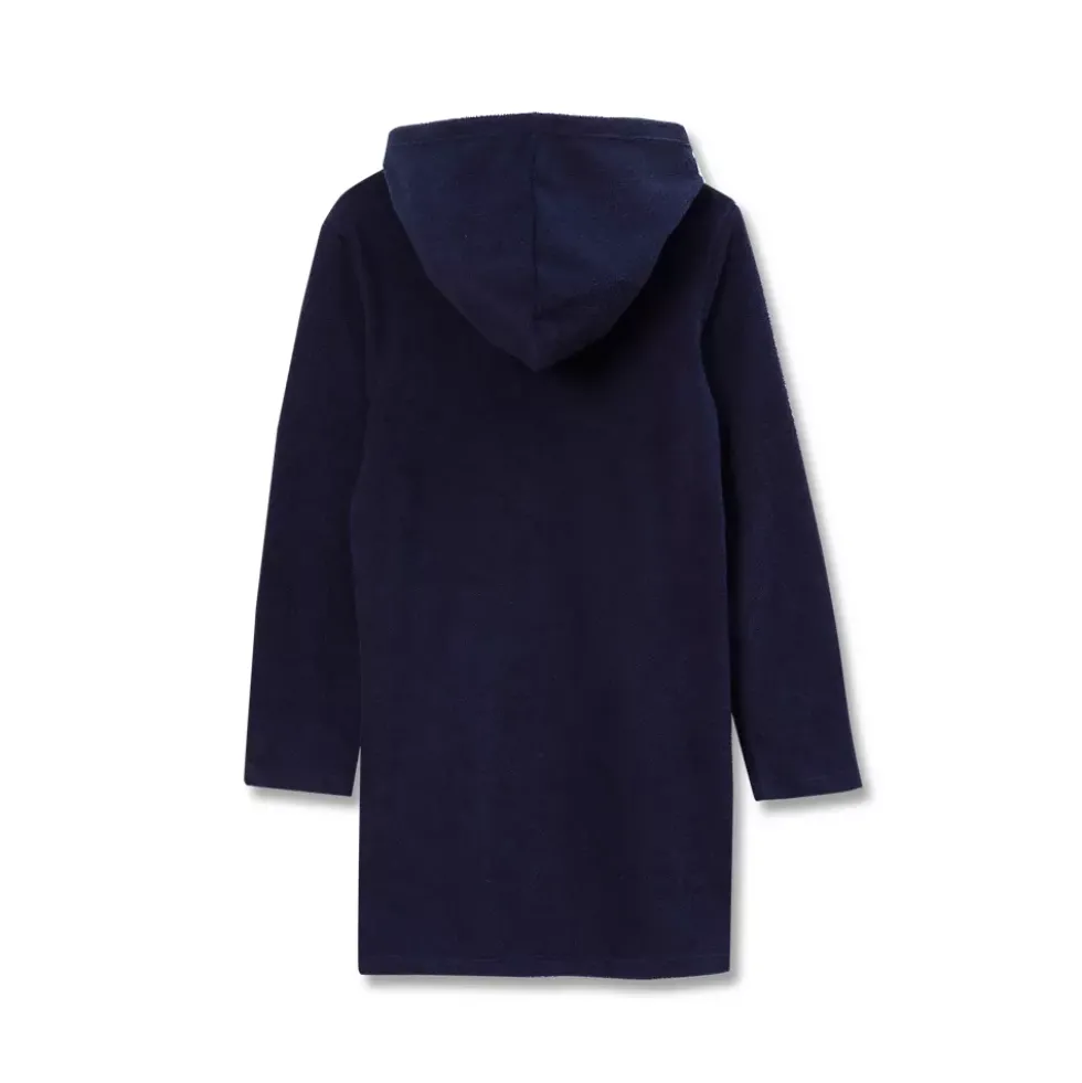 Girls Long Sleeve Hooded Front Pocket Terry Cloth Swimsuit Cover-Up