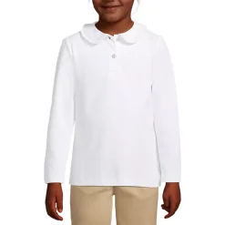 Girls Long Sleeve Ruffled Peter Pan Collar Knit Shirt